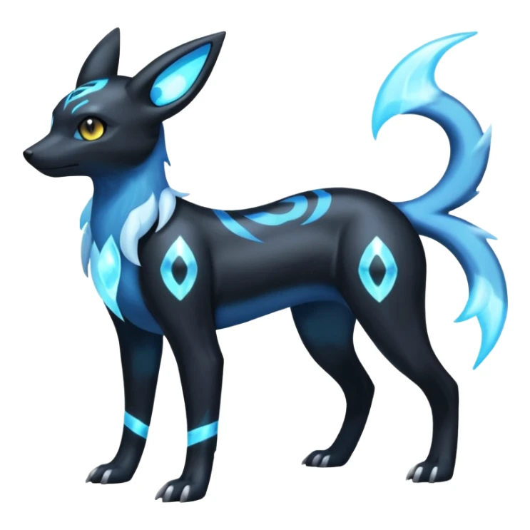 Manectric-Electrike-Aurorus-Umbreon-Draco-Fakémon-hybrid-creature (full body), 4 legs sticker