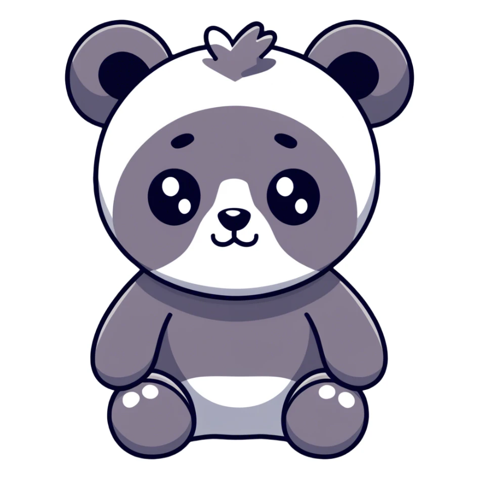 Panda with bland hair sticker