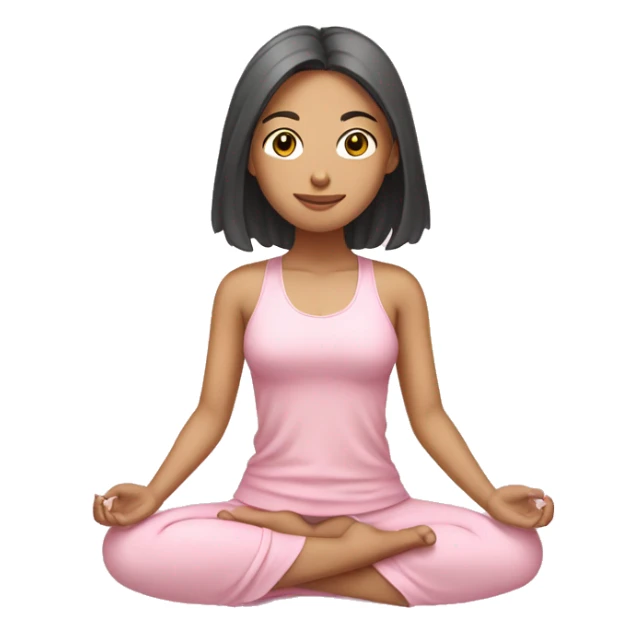 asian yoga girl light pink clothes  sticker