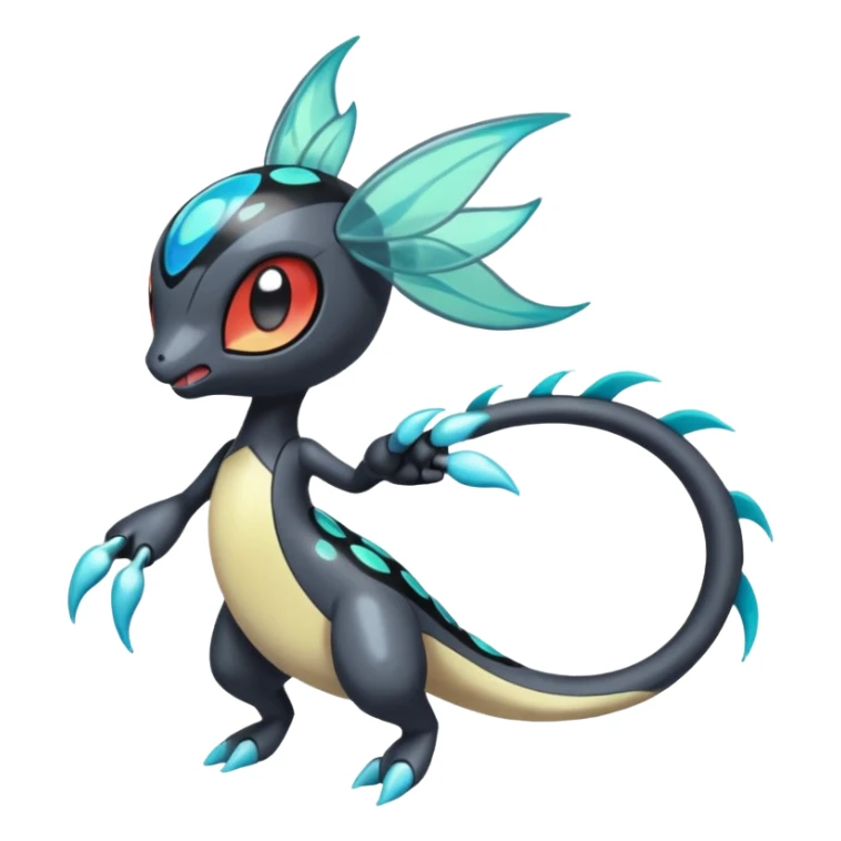 Splash-patterned emotional sparky sparky boom boom painful Meloetta-Guilmom-Salandit-Trico-Pokémon-Fakémon-fusion-hybrid-creature sticker