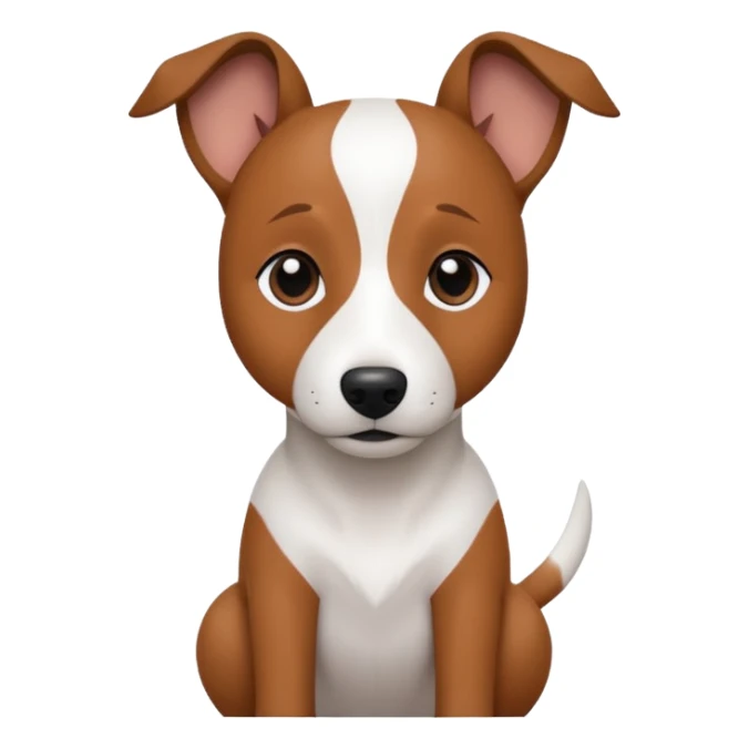 a fully white jack russell the size of a kelpie with floppy ears and a half white face sticker