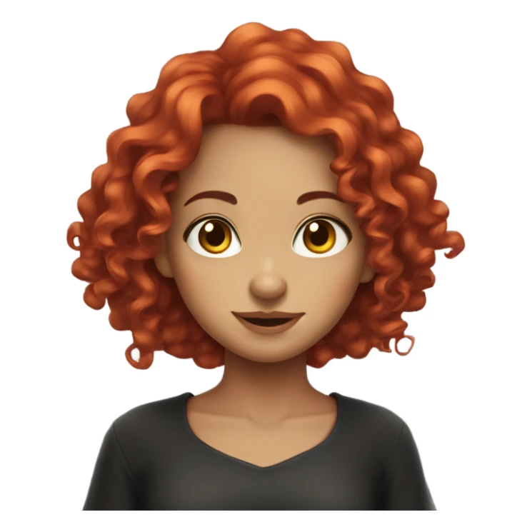 Witch girl long red curly hair sticker