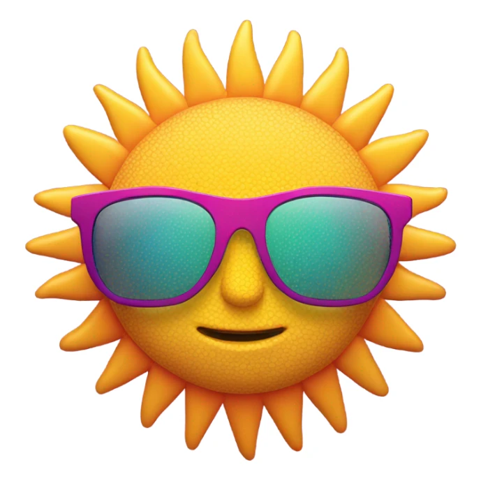 sporty sun, with sporty sunglasses, 80s style sticker