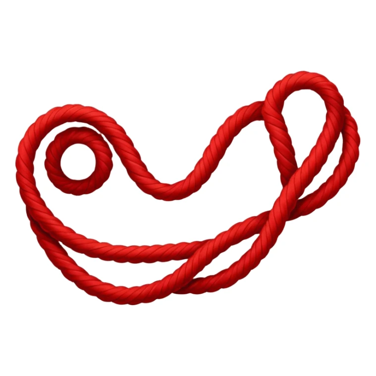 red thin long twisted lace sticker