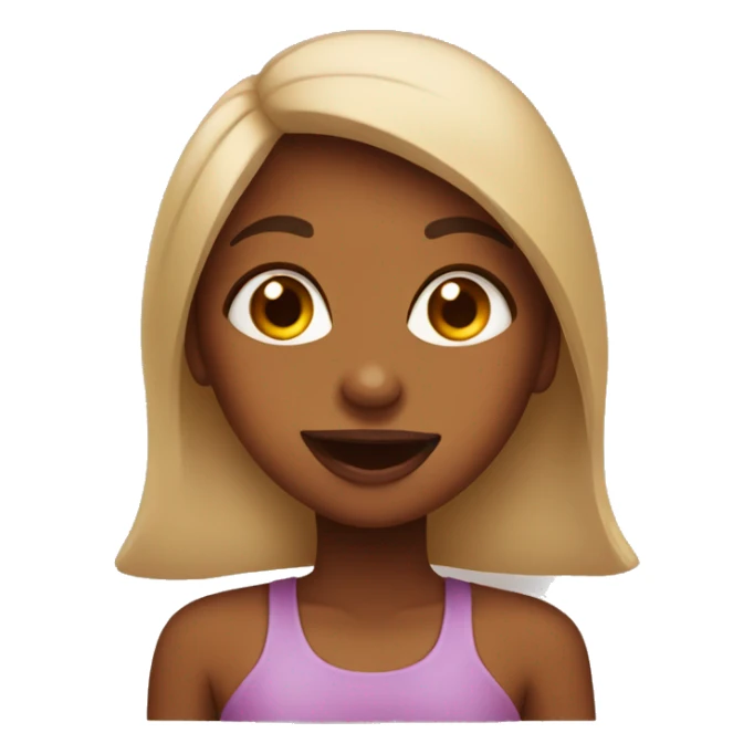 Brown girl sticking tongue out sticker