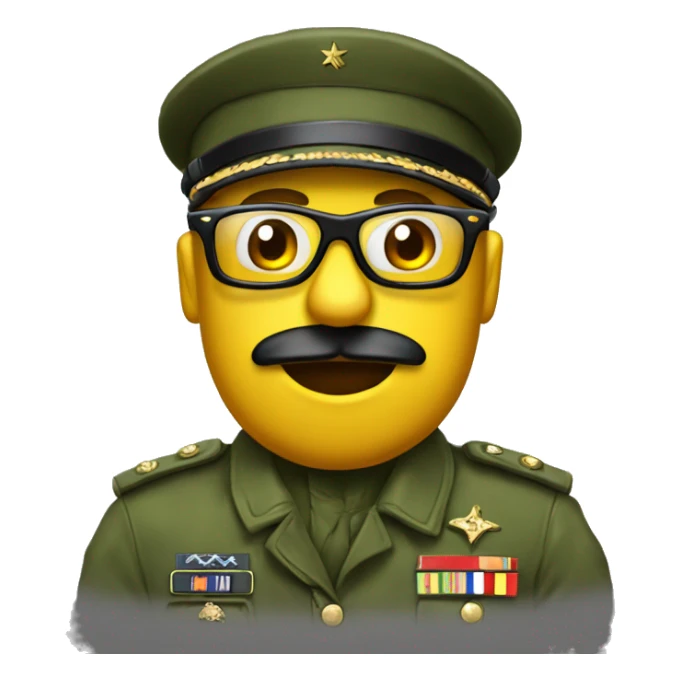 rana con gafas y gorro militar sticker