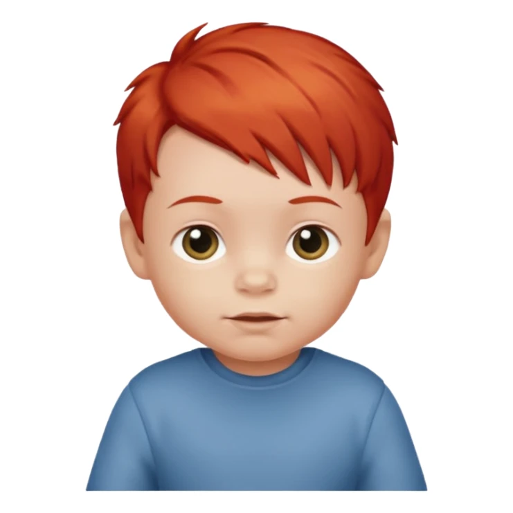 red hair baby boy sticker