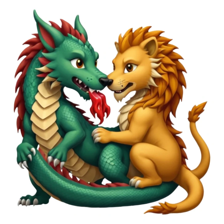 A wolf, a lion, a dragon, all eating each other's tail ouroboro sticker