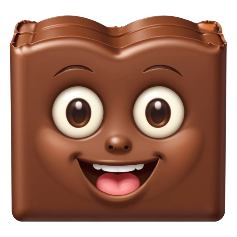  chocolate bar with eyes and mouth looking at the camer sticker