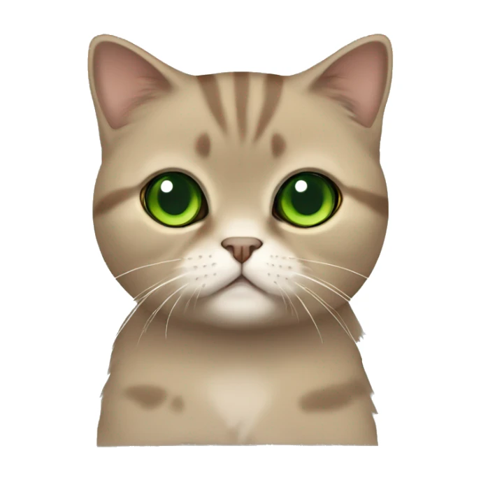 Brown Scottish fold cat with green eyes full body sticker