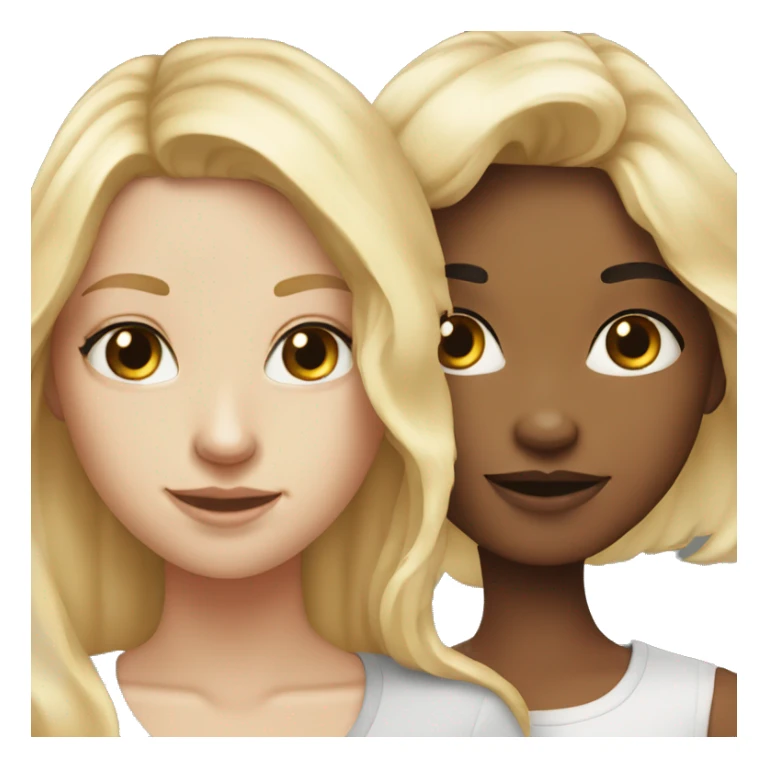 Two blonde friends one with freckles both white sticker