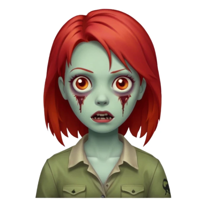 zumbie girl Red hair sticker