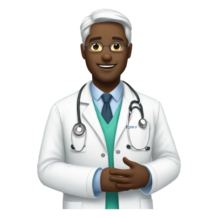 white doctor saying thank you sticker