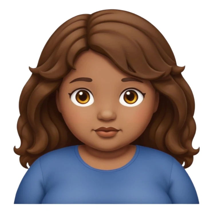 chubby girl with dusky skin tone and wavy hairs sticker