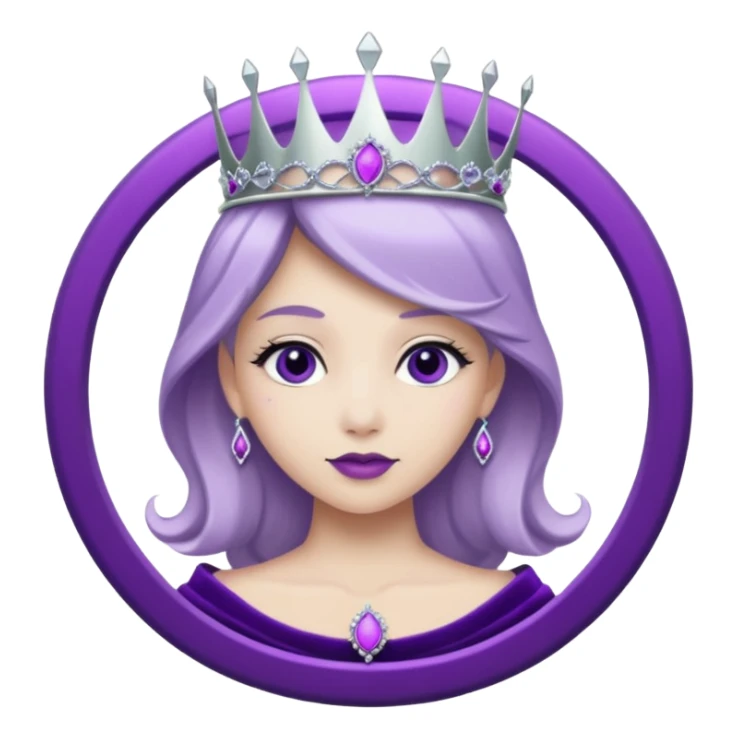 Purple shadow rose silver circle plaque with silver tiara sticker