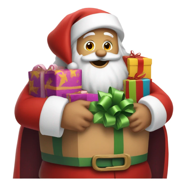 Santa Claus gives gifts sticker