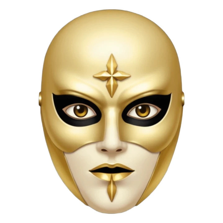 dark occult figure, gold mask, badass sticker