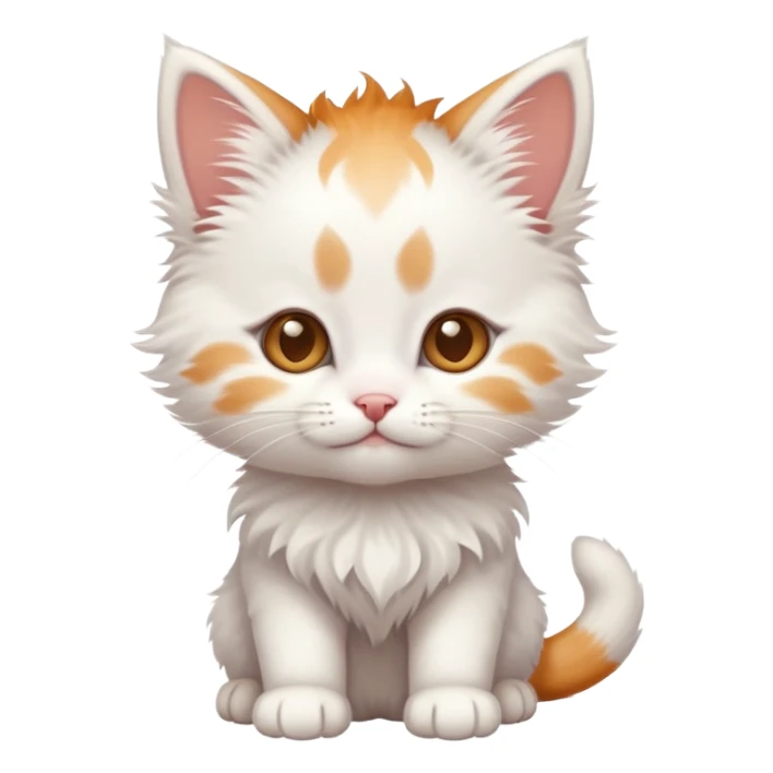 White kitten with some ginger on its head full body photo sticker