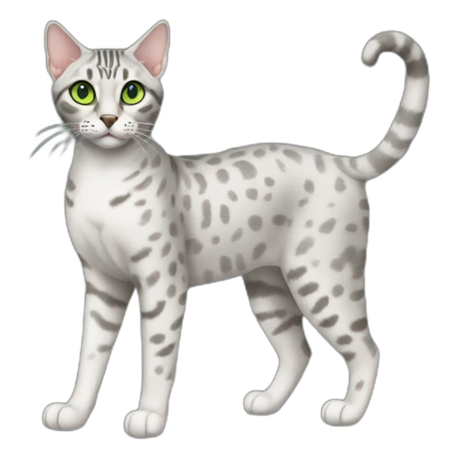 Egyptian Mau cat with green eyes, full-height sticker