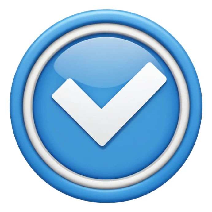 Mavi yuvarlağın içinde beyaz tik sticker