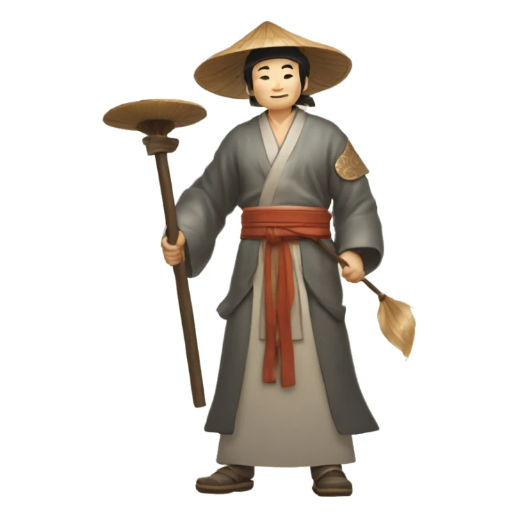 Lu Ban is a legendary figure in Chinese mythology, depicted as a clever craftsman often wearing wide robes, a broad-brimmed hat, and carrying woodworking tools. 🛠️🎩👕 sticker