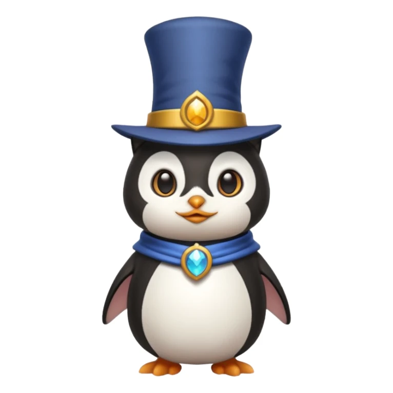 Combine a cat with a top hat in the wizard penguin sticker