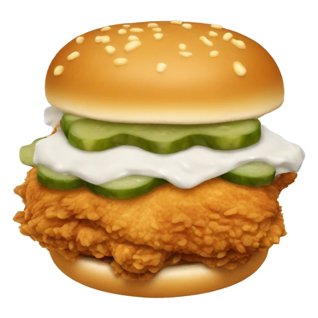Crispy chicken sandwich with pickles and mayonnaise  sticker