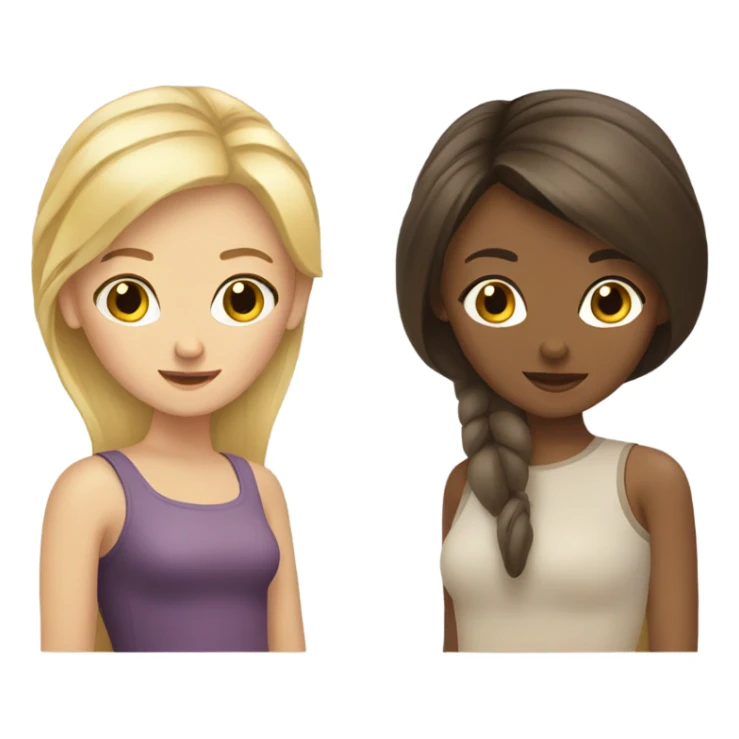 A blonde girl and brunette girl sticker