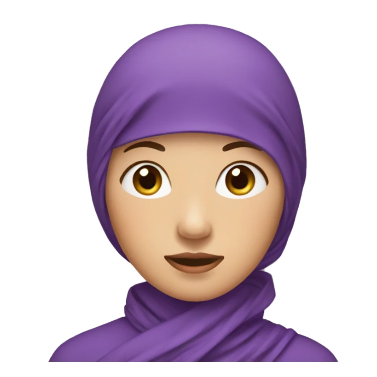 asian lady in purple head scarf sticker