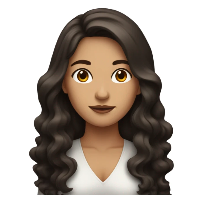 carrer woman with dark brown wavy long hair sticker