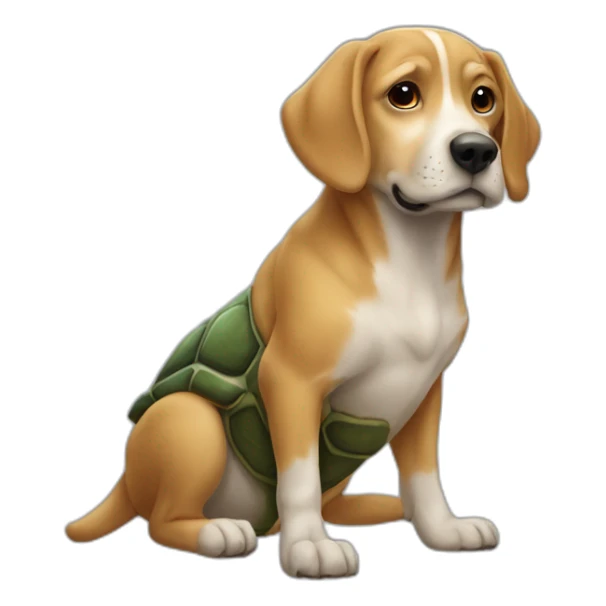 chien sur une tortue sticker