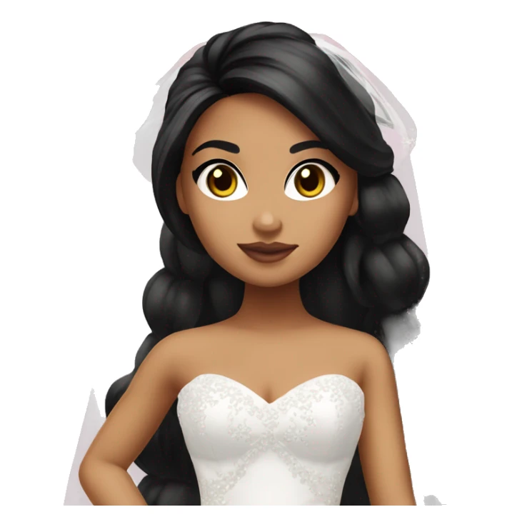 Bratz, bride, black hair, olive skin, hazel eyes sticker