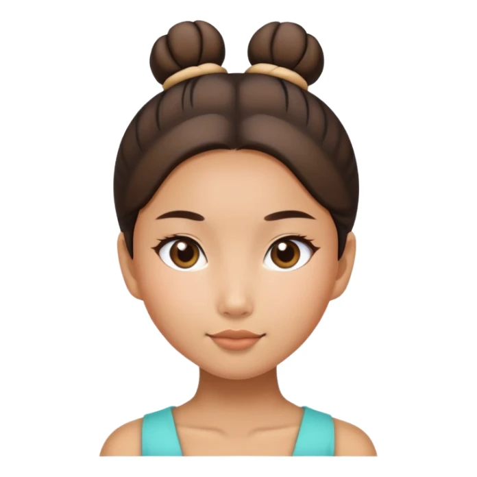 Tan asian girl with bun  sticker