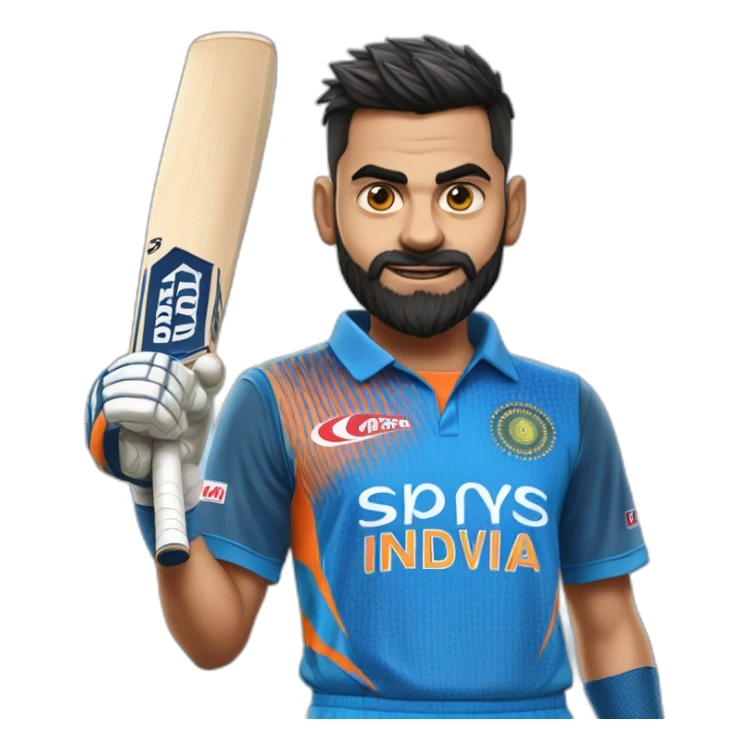 Virat kohli in Indian blue cricket jersey sticker