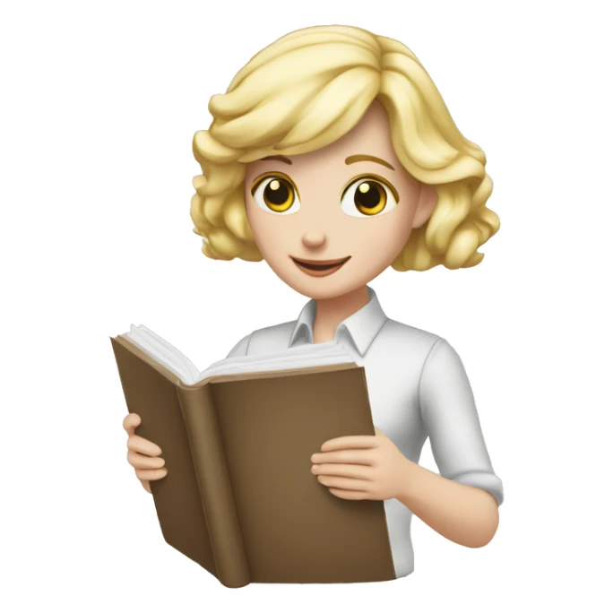 blonde mathelererin mit mathebuch in der hand  sticker