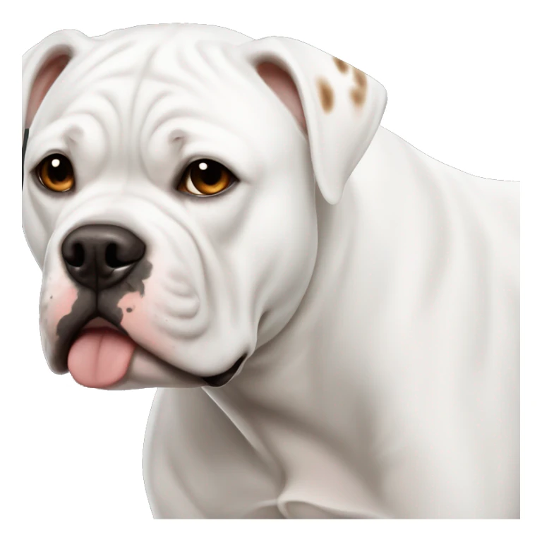 White American bulldog with brown spot left eye sticker