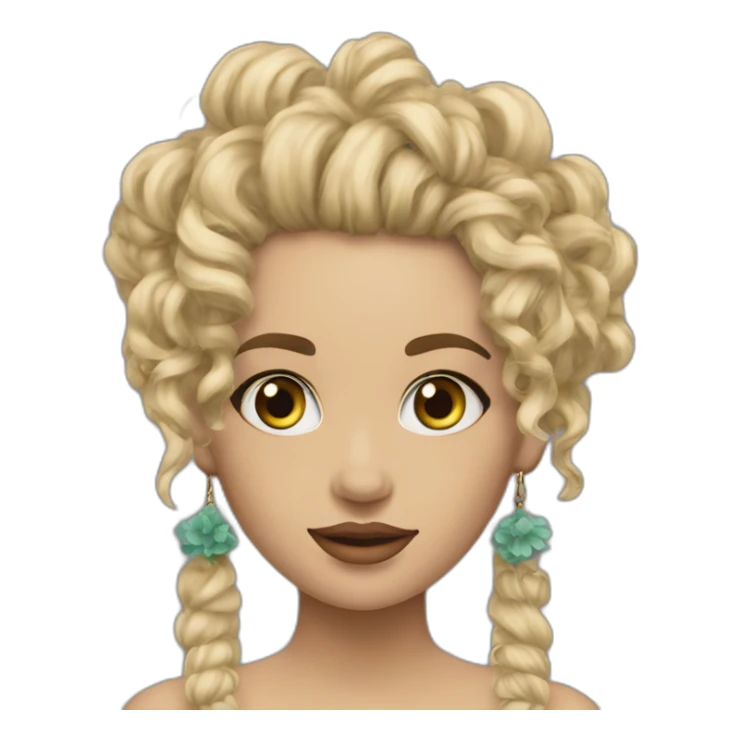 Rubia rizos hippie piercing nariz sticker