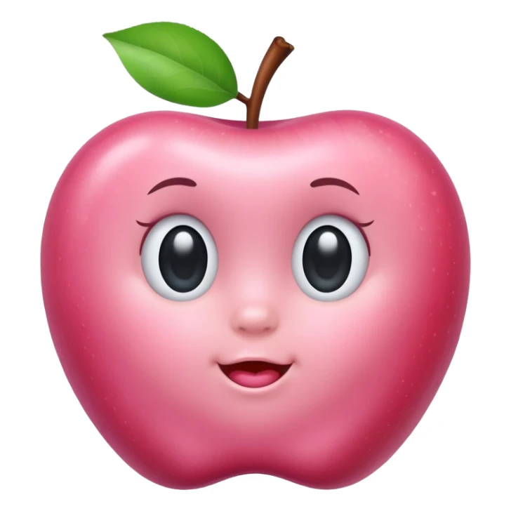 baby pink colored apple sticker