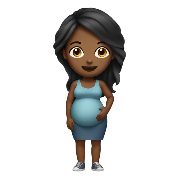 pregnant black girl with straight hair  sticker