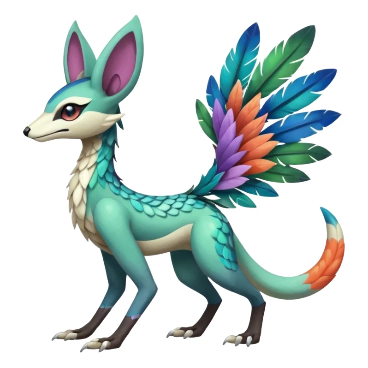 Colorful Exotic Meloetta-Trico-Vernid-Sergal-Pokémon-Fakémon-creature sticker