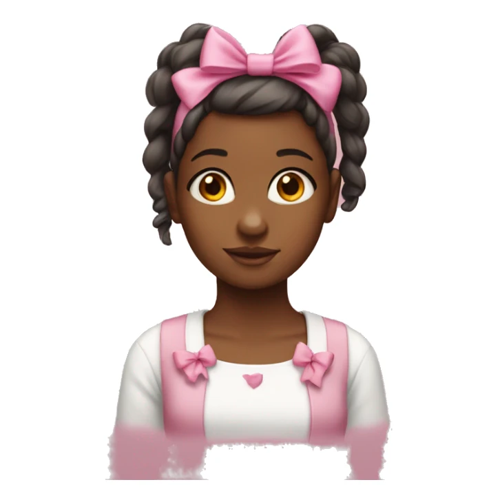 Burnett girl with pink bow on her head sticker