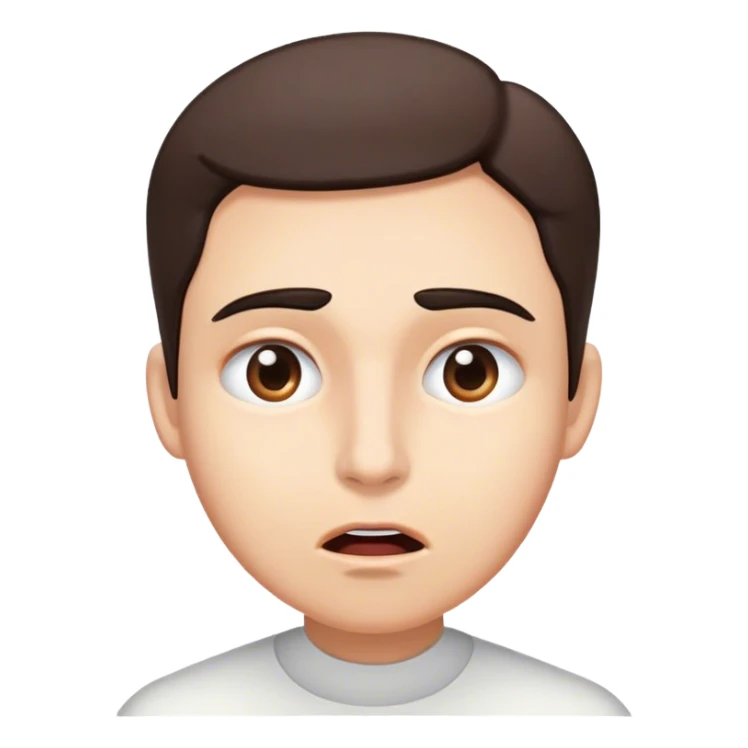 Eyebrows raised unevenly, mouth slightly open, the face of someone processing too much information at once. sticker