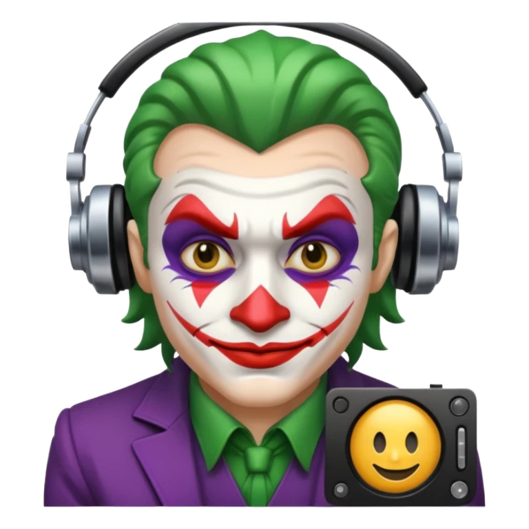 Emoji saying dj joker sticker