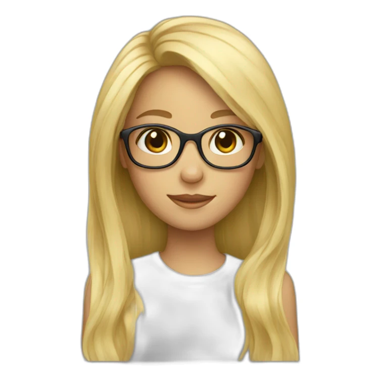 blond girl with glasses and long hair sticker