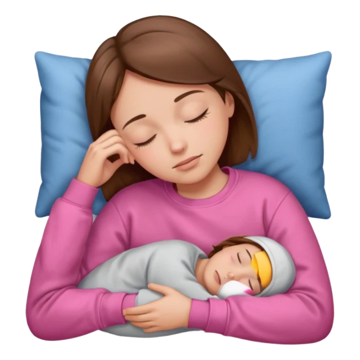 sleeping pink sweatshirt brown hair Sleeping sticker