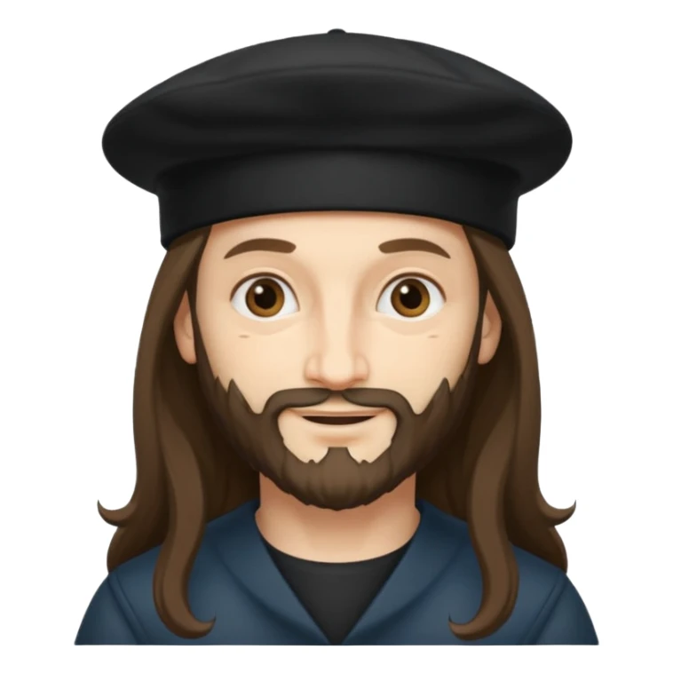 Leonardo da Vinci wear black berret hat sticker