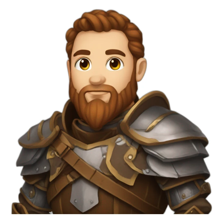 Dnd Dwarf cleric brown hair plate armor sticker