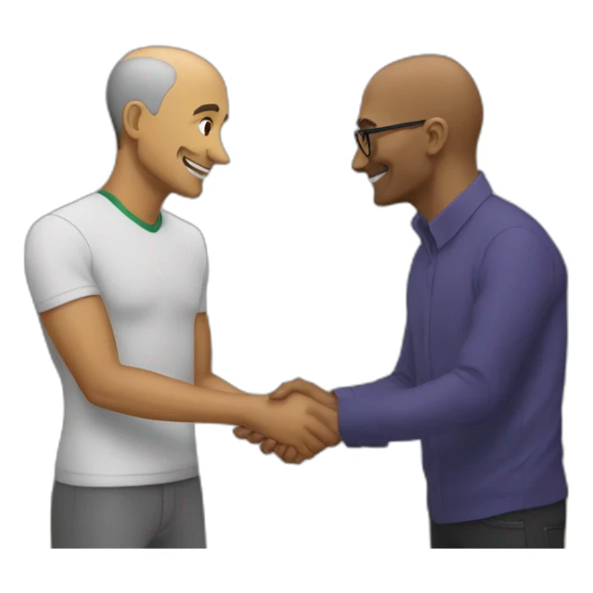 sadja nadella giving bro hanshake to altman sticker
