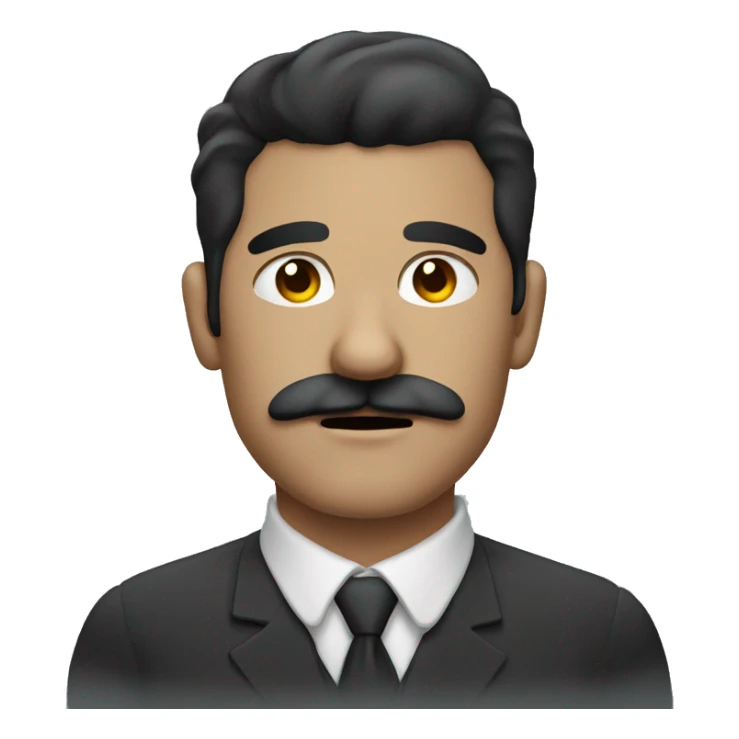 dark hair dark eyes man with mustache sleep sticker