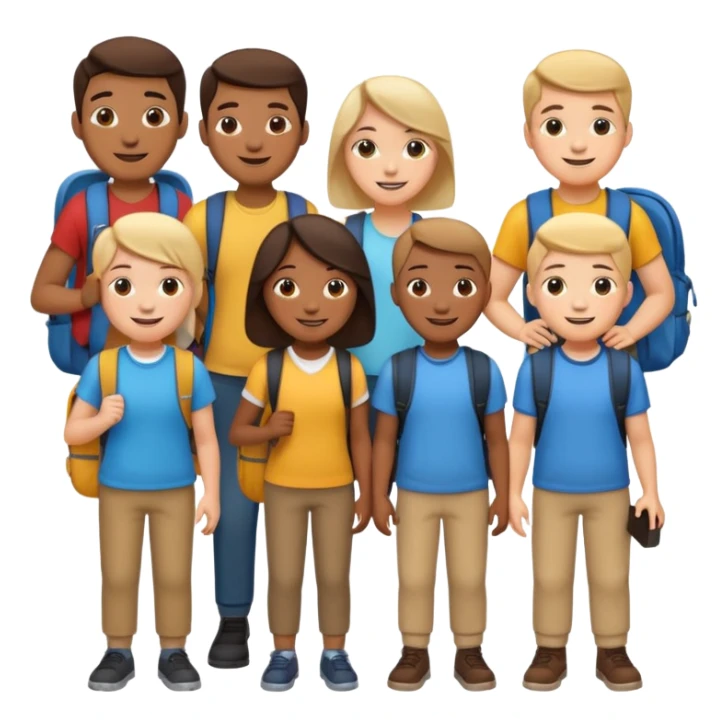 An escalator full of students sticker